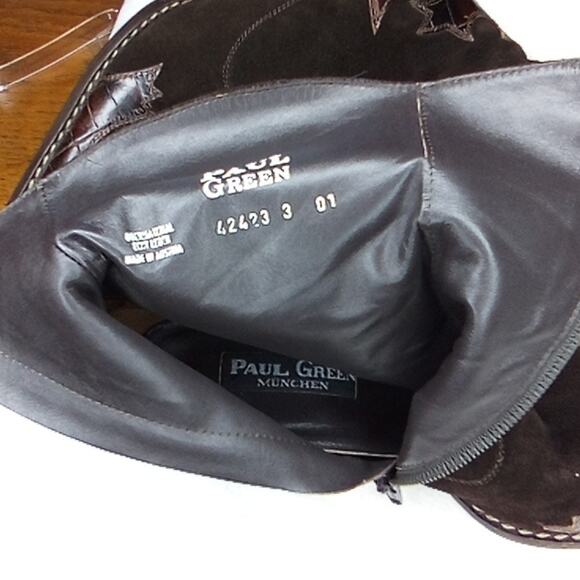 Paul Green Chocolate Brown Handmade Western Boots - 5.5 - Picture 8 of 9